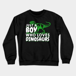 Just A Boy Who Loves Dinosaurs Crewneck Sweatshirt